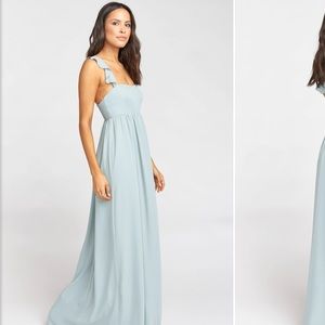 Show Me Your MuMu June Maxi Dress in Silver Sage Crisp